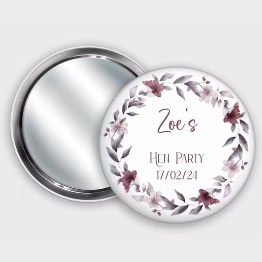 Personalised Hen Party Pocket Mirror | Bridal Party Gift | Party Favour