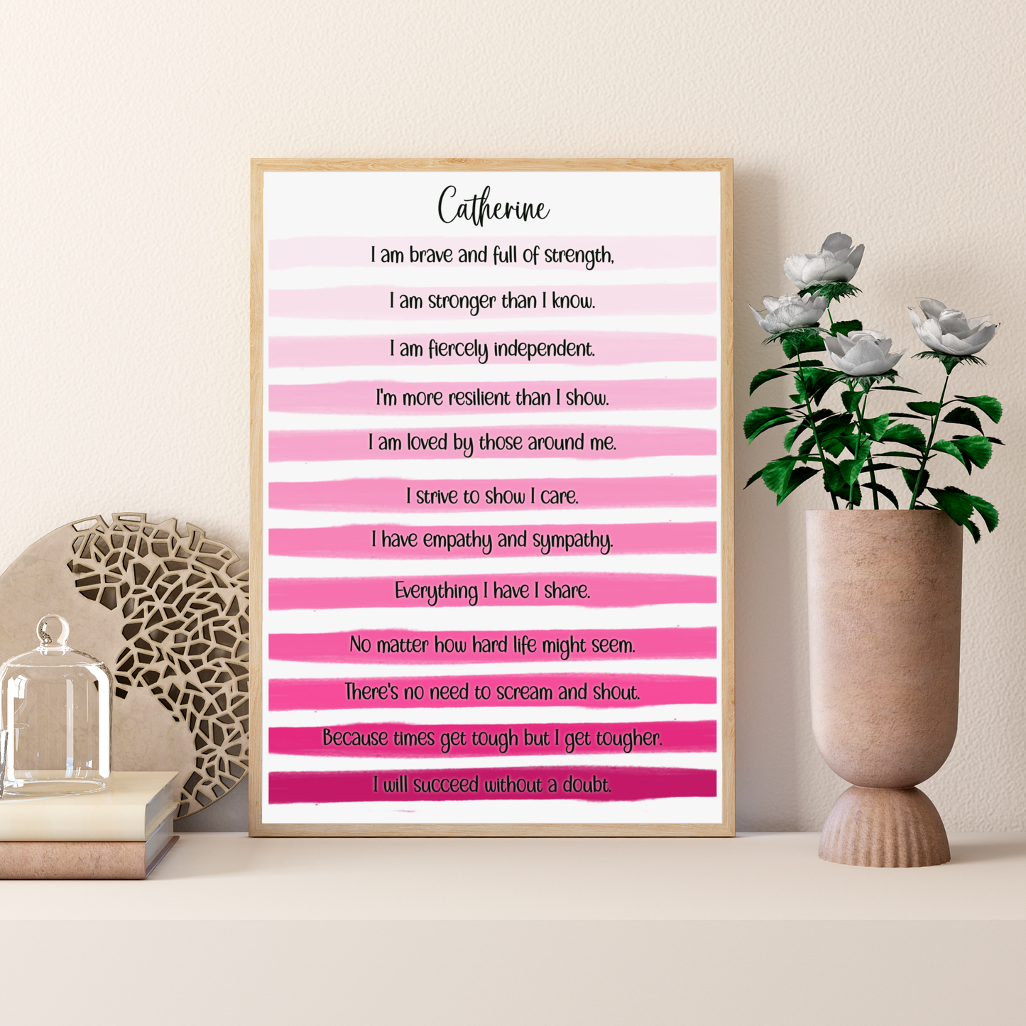 Pink Colourful Personalised Print Mental Health Awareness