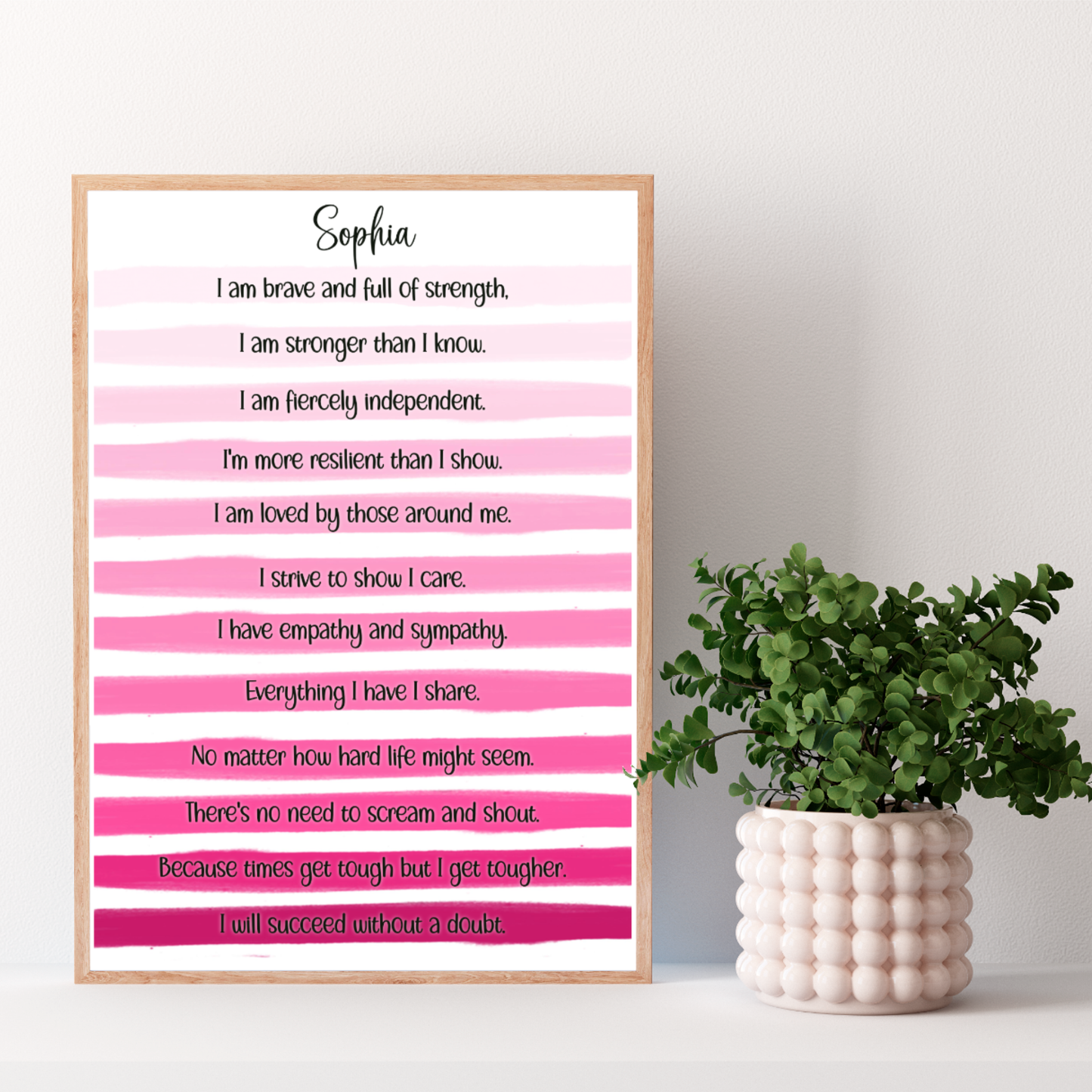 Pink Colourful Personalised Print Mental Health Awareness