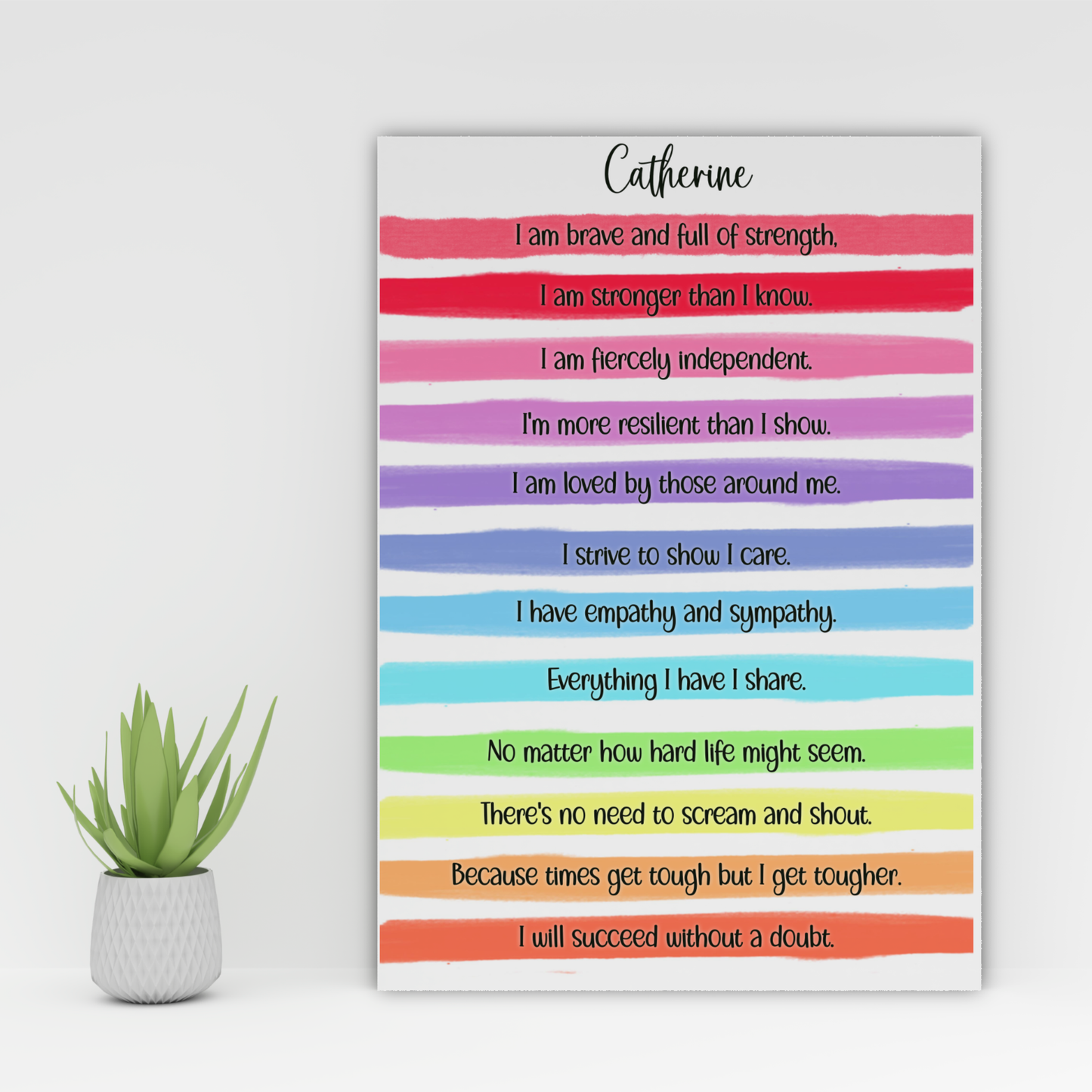 Personalised Print in Bright Colours | Mental Health Awareness | Unframed