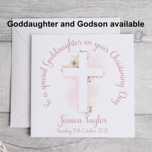 Personalised goddaughter christening card