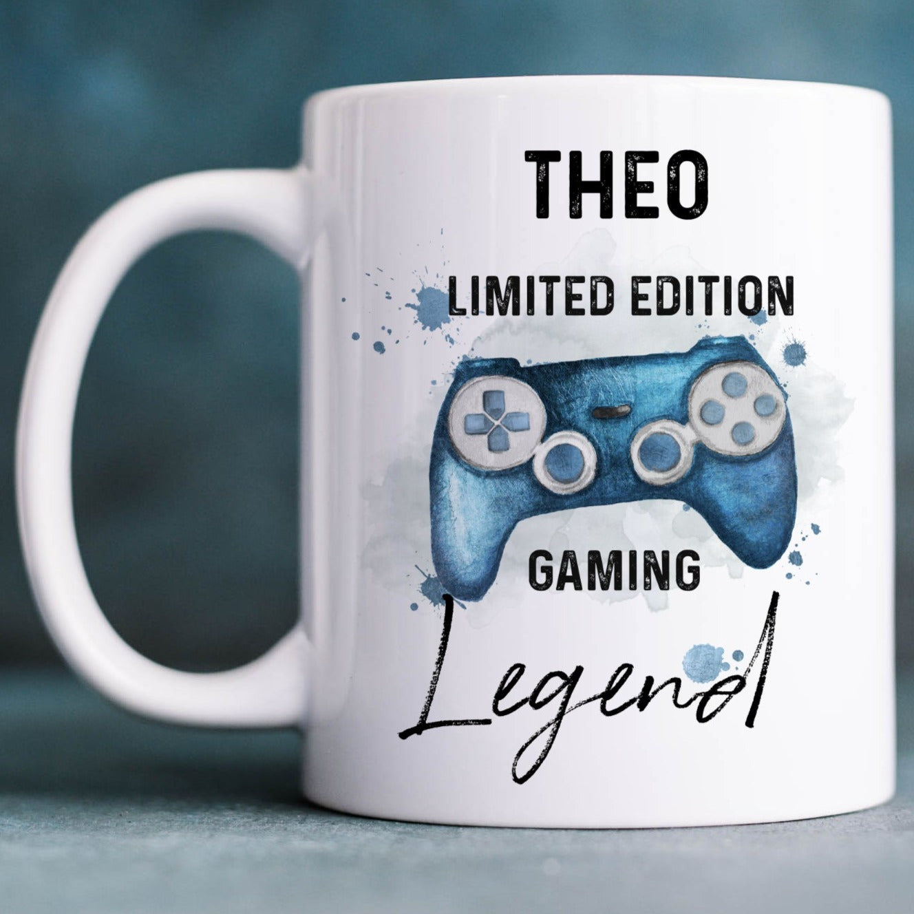 Gaming Legend Personalised Mug | Red, Gold & Blue Variations