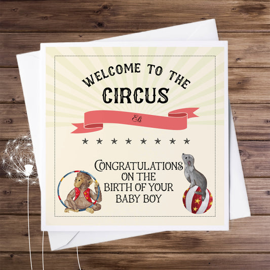New Baby Boy Personalised Congratulations Card