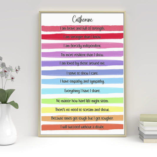 Personalised Print in Bright Colours | Mental Health Awareness | Unframed