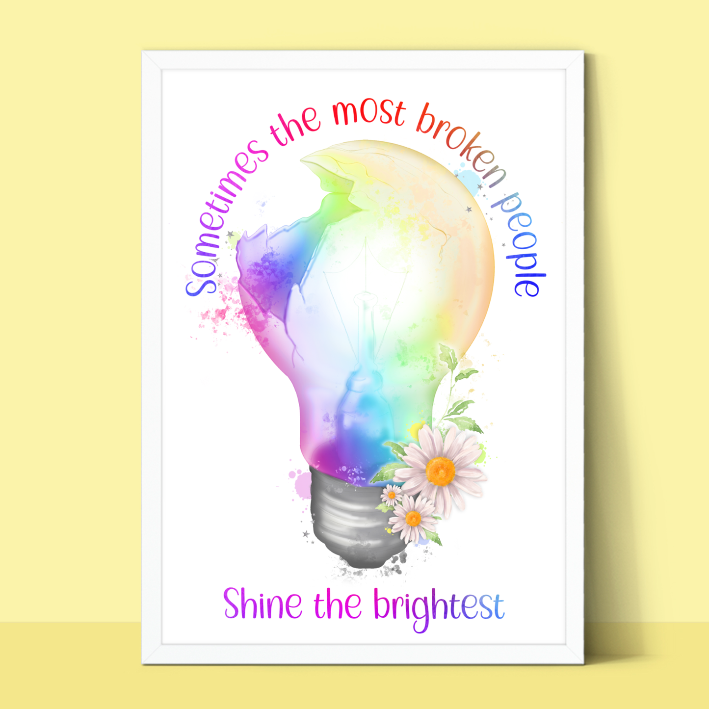 Print Unframed | Lightbulb | Colourful Design | Motivational