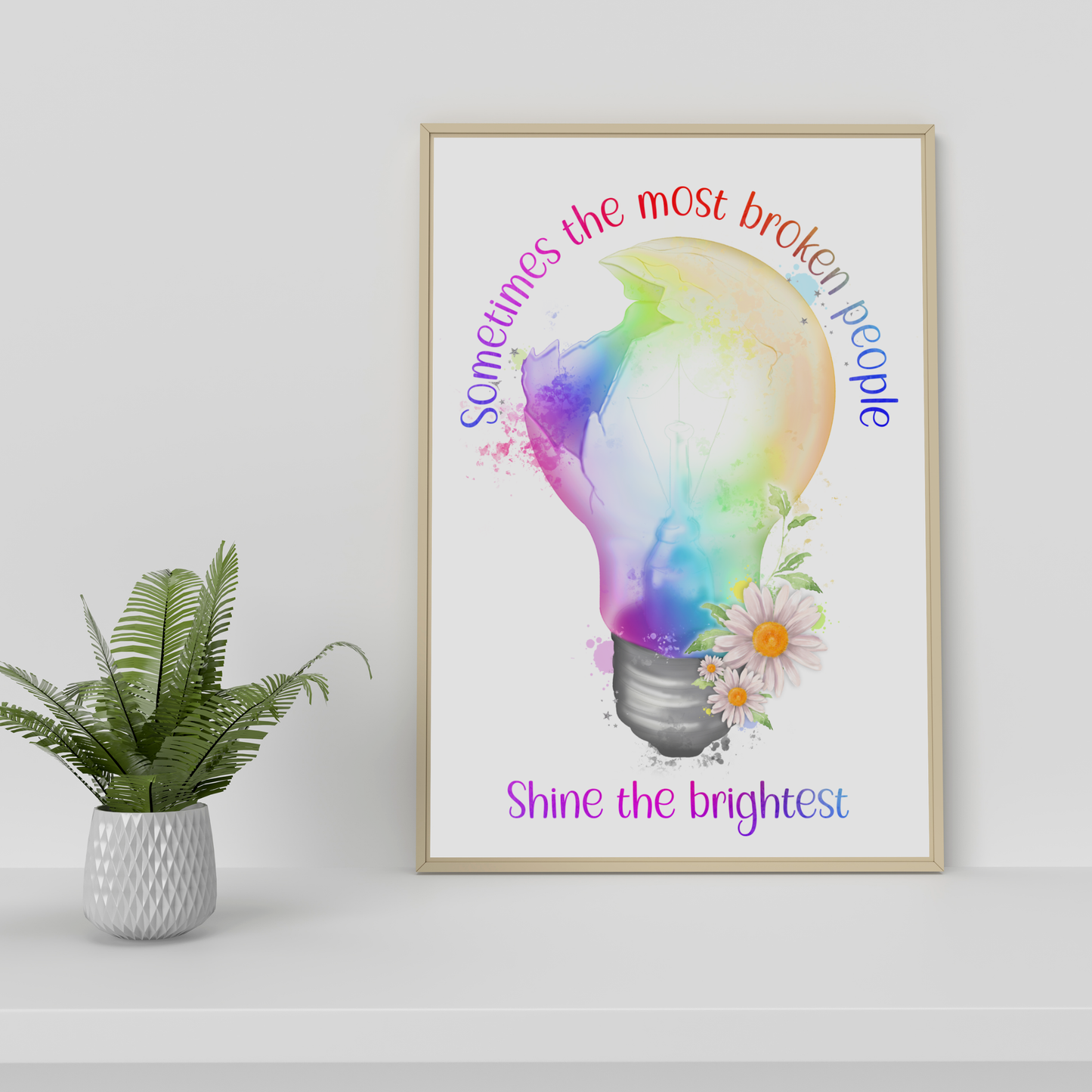 Print Unframed | Lightbulb | Colourful Design | Motivational