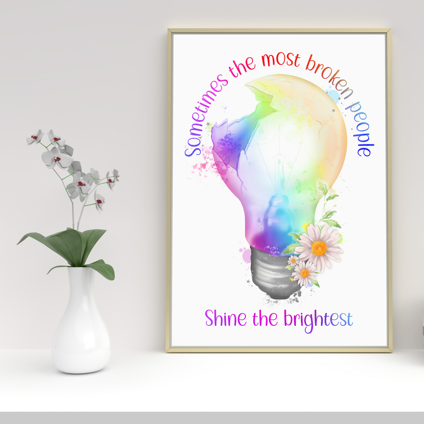 Print Unframed | Lightbulb | Colourful Design | Motivational