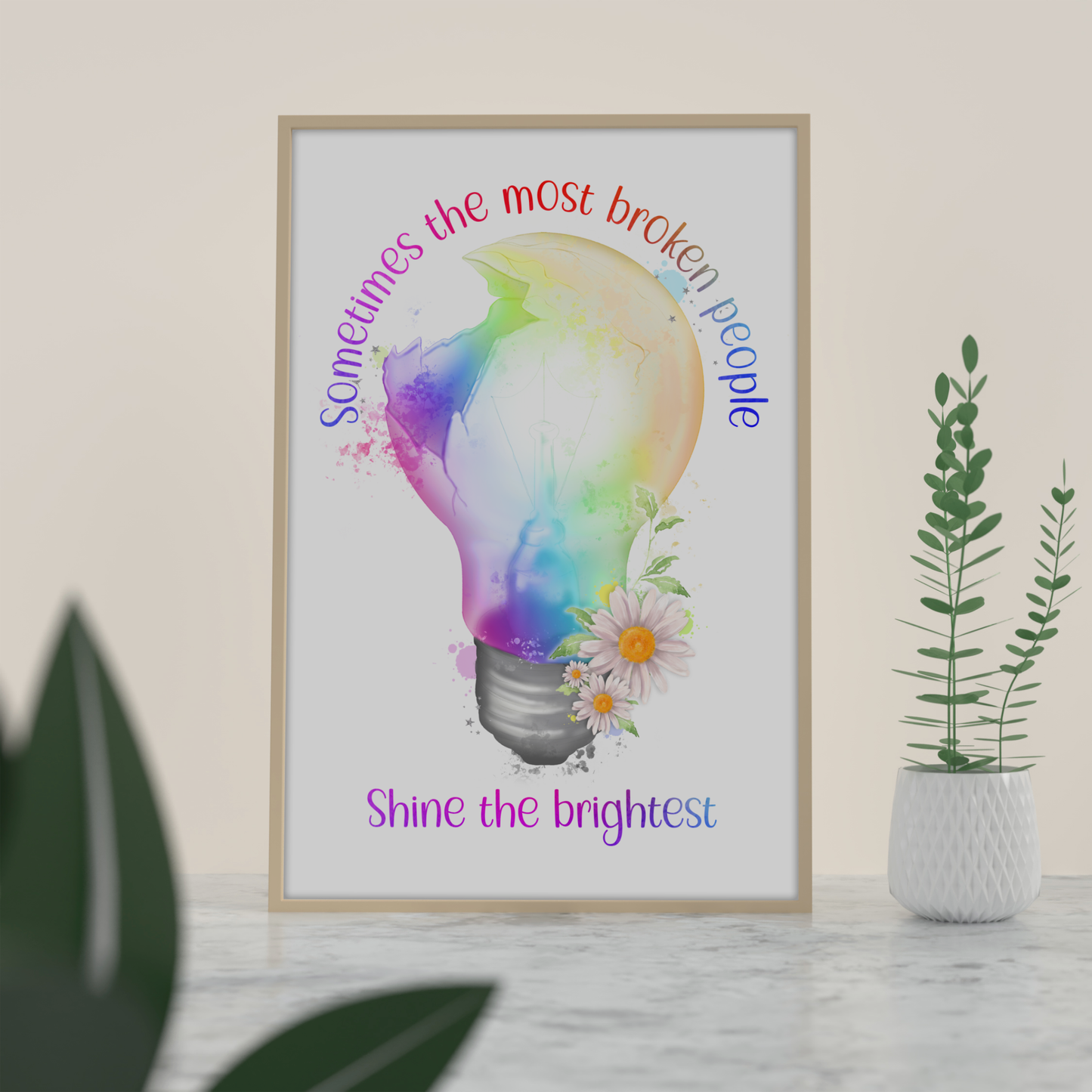 Print Unframed | Lightbulb | Colourful Design | Motivational