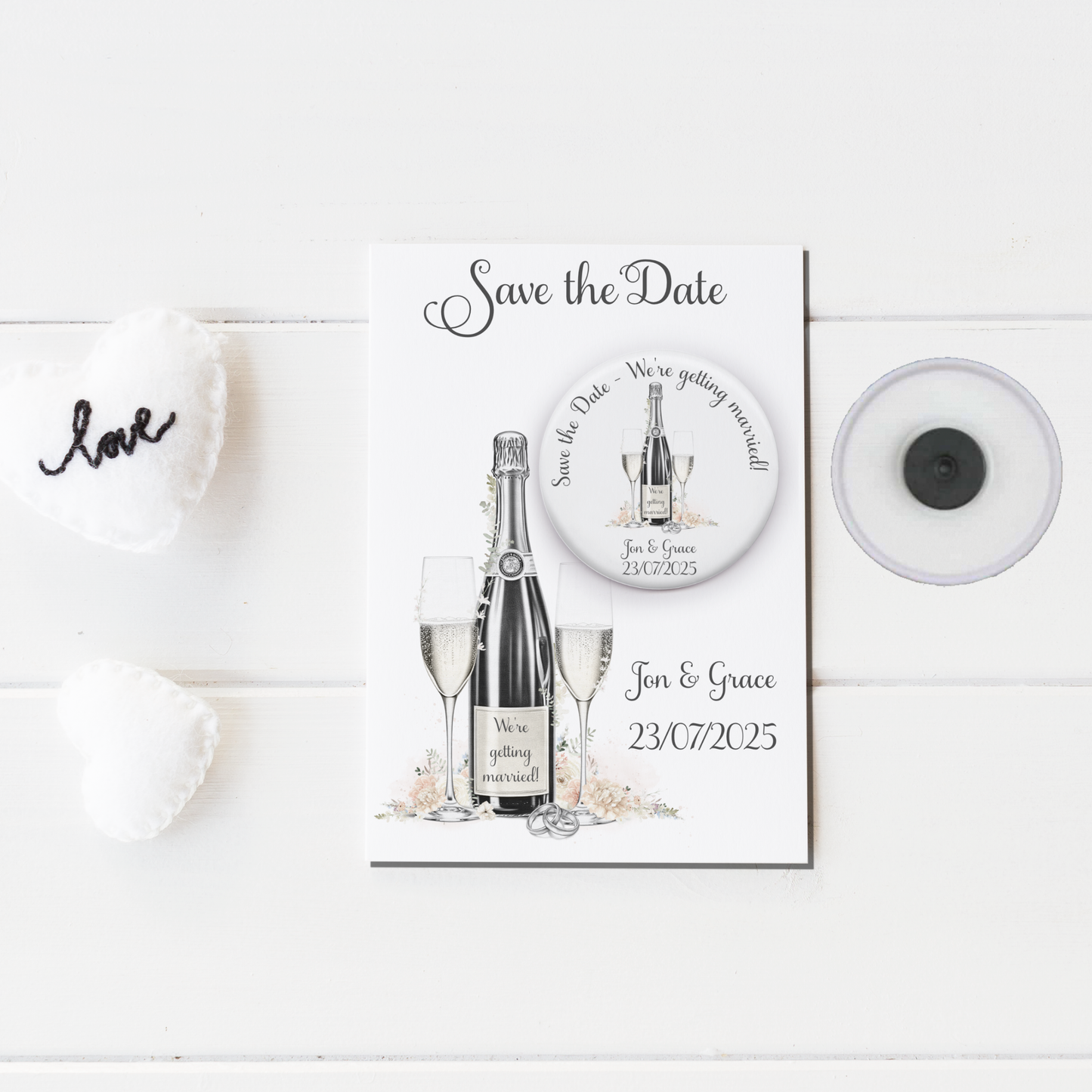 Personalised save the date magnet