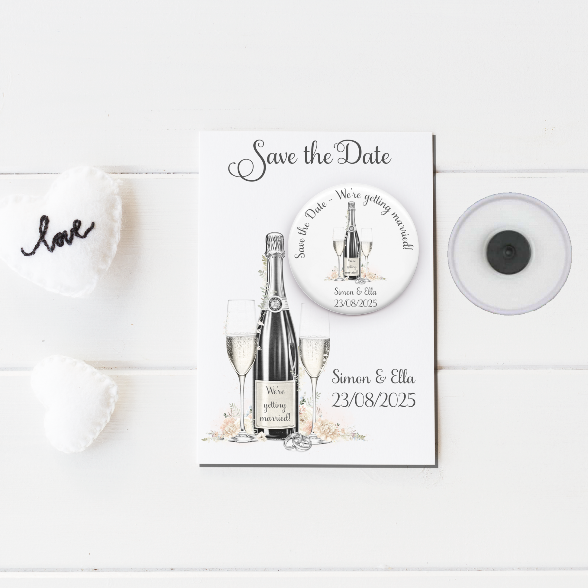 Personalised save the date magnet