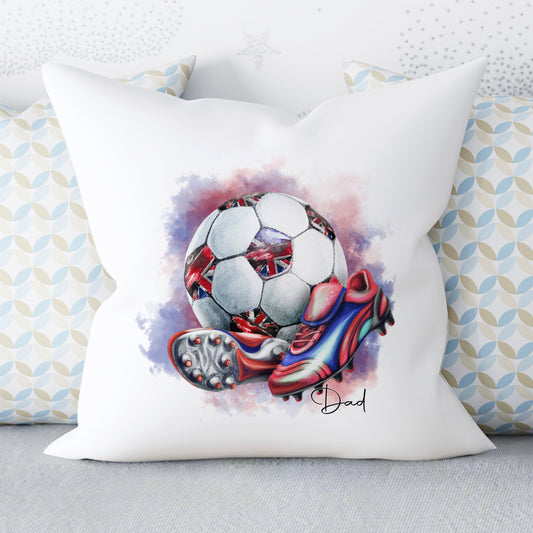 Personalised British football design cushion