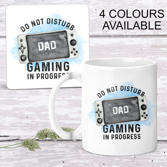 Gaming Mug & Coaster | Gift for Gamers | Coffee Cup & Coaster | 4 Colours