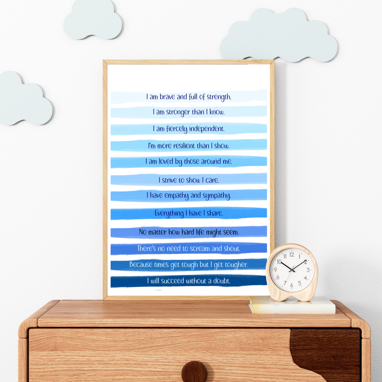 Personalised Print in Blue | Mental Health Awareness | Unframed