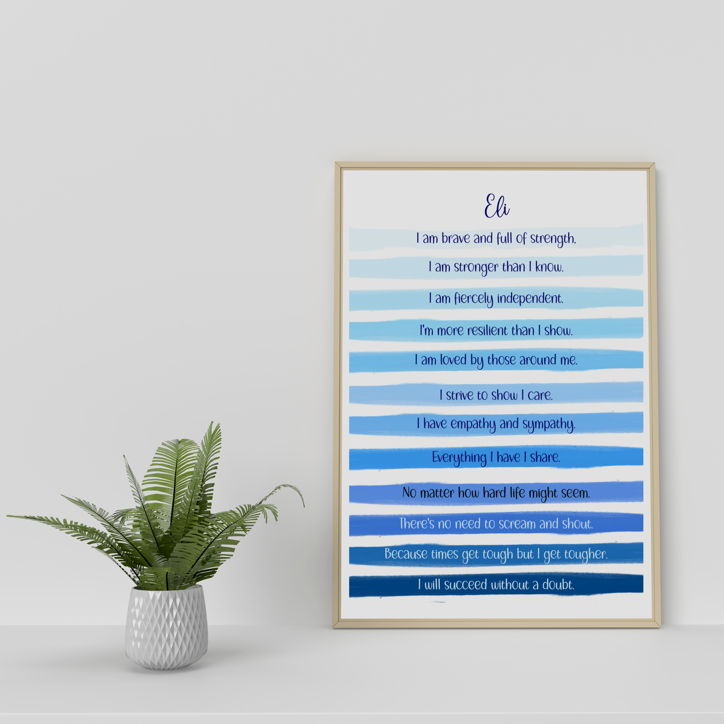 Personalised Print in Blue | Mental Health Awareness | Unframed