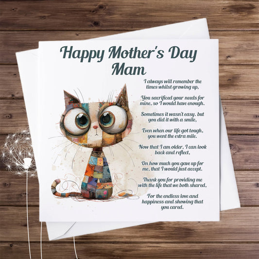 Mother's Day Personalised Card With Poem | Cat | Quirky