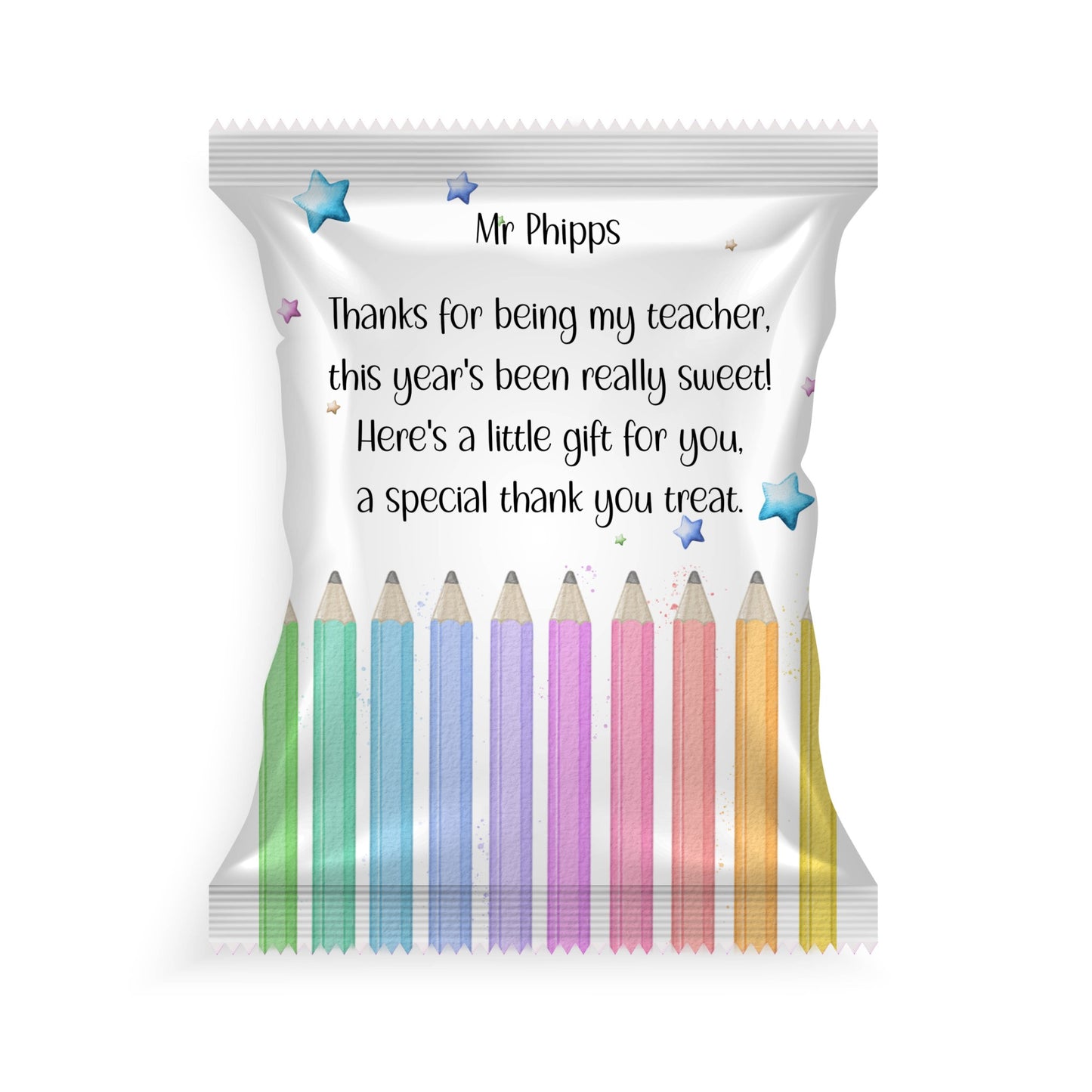 Teacher Treat Bag | Crisp Packet Style | Personalised Gift