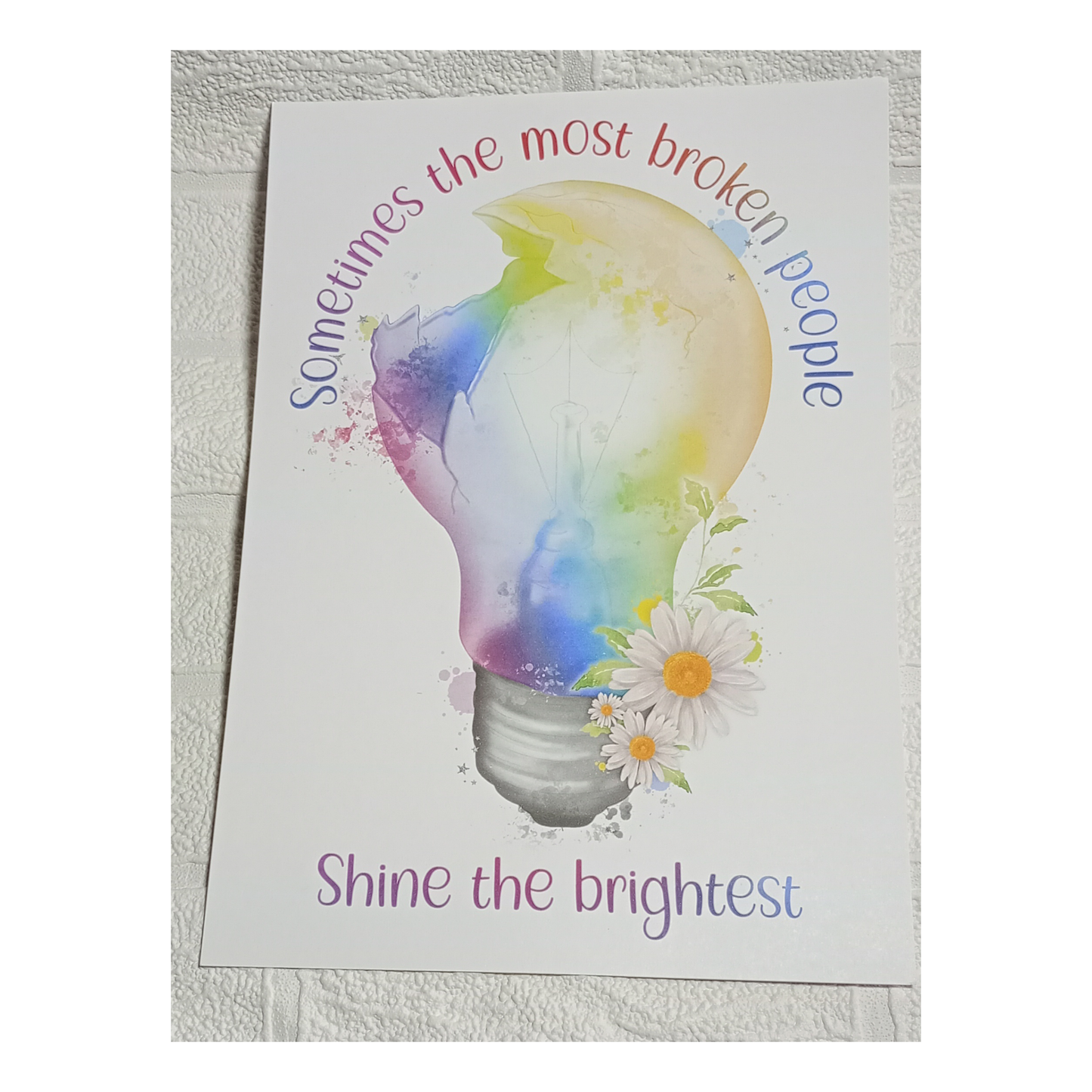 Print Unframed | Lightbulb | Colourful Design | Motivational