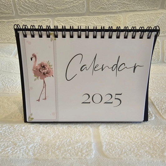 Freestanding A6 Desk Calendar 2025 | Flamingo Design