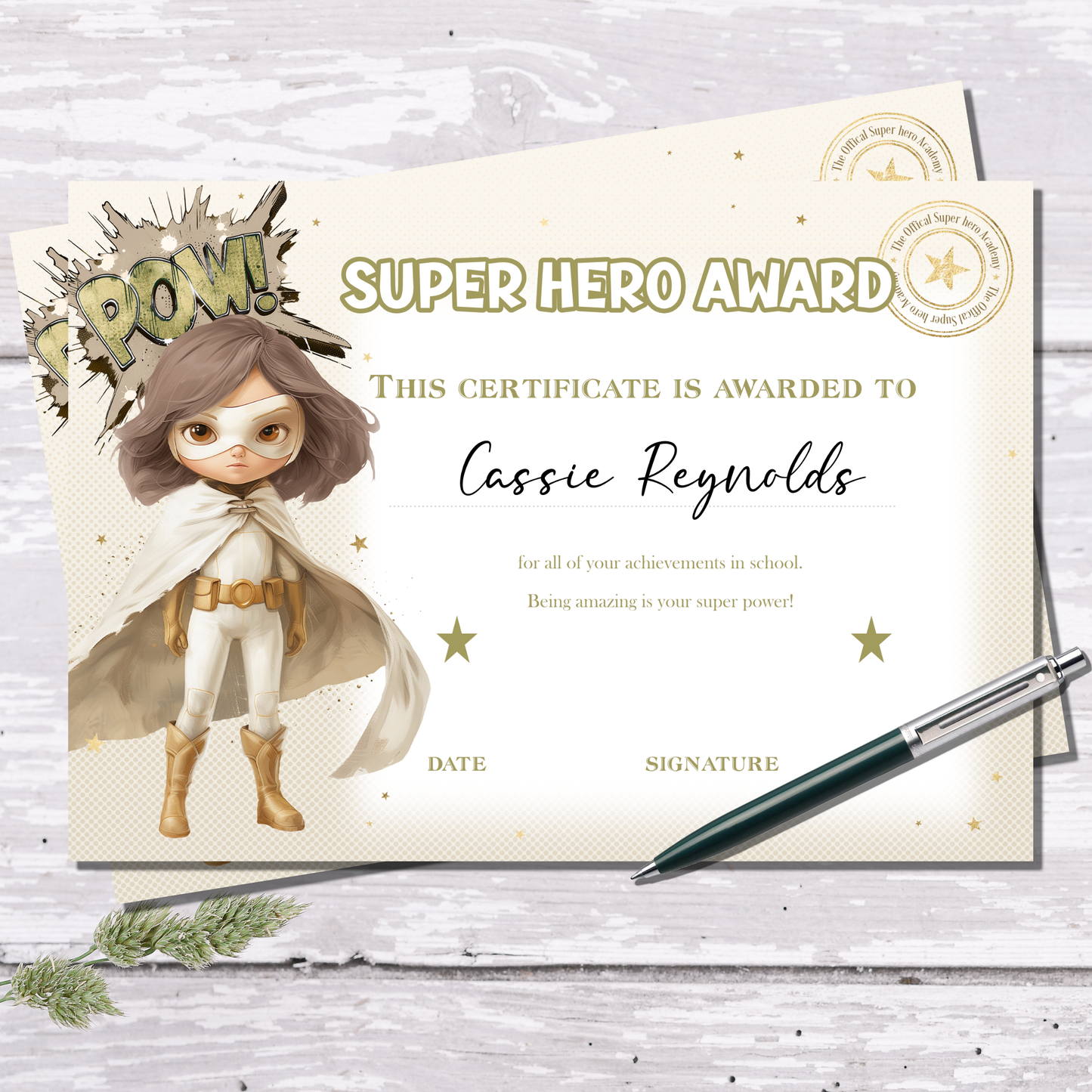 Personalised Certificate for Girls | Super Powers