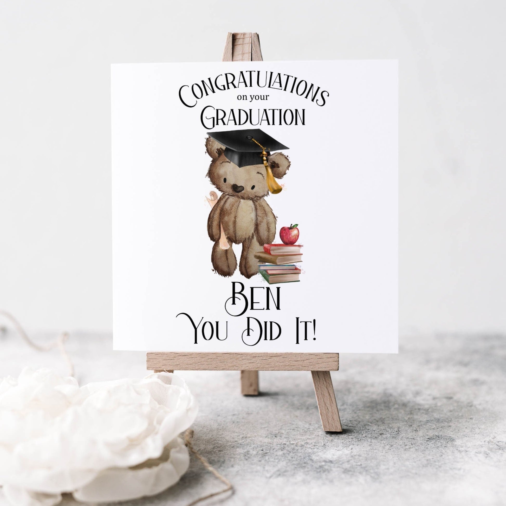 Personalised congratulations graduation card, you did it!