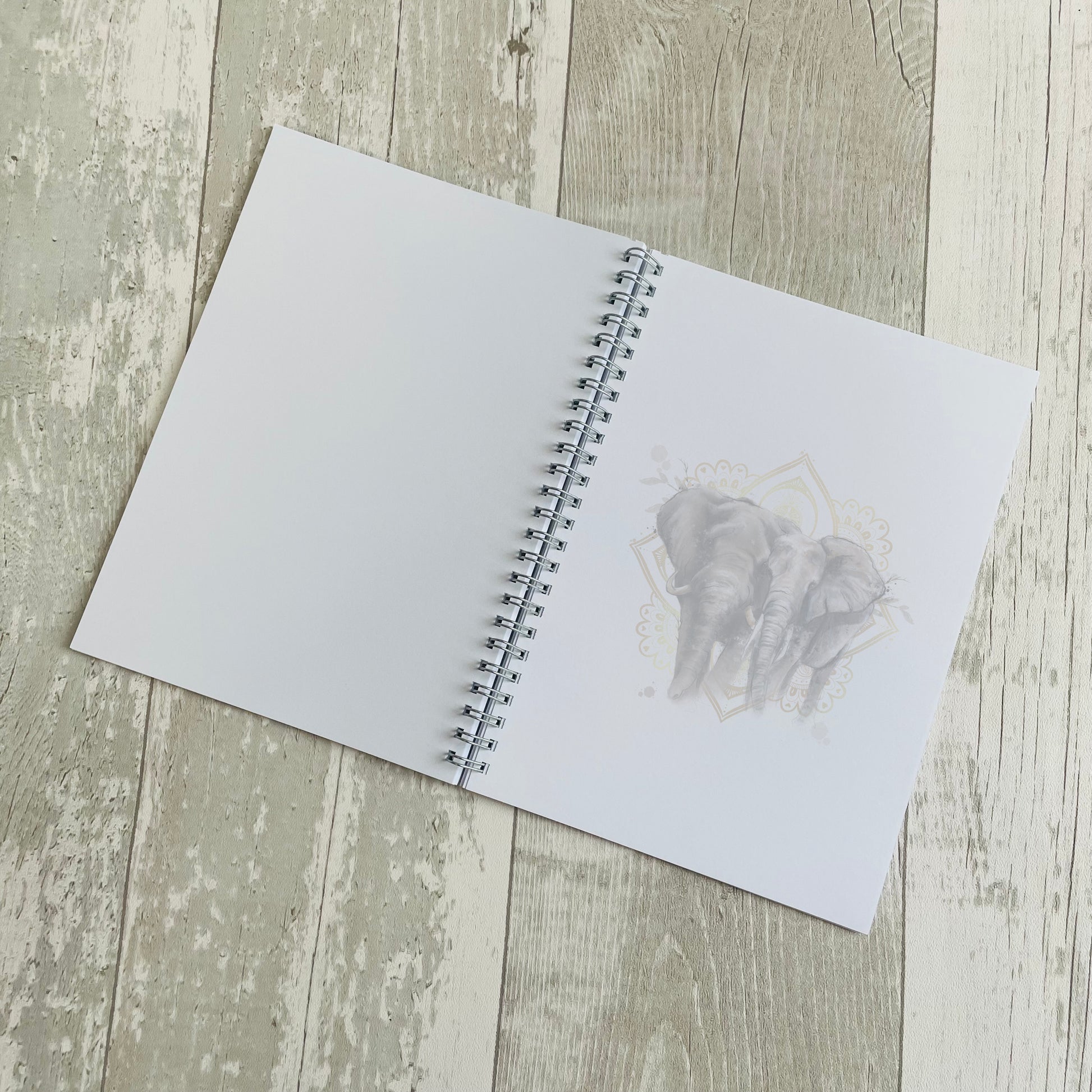 Elephant mandala personalised wedding notebook